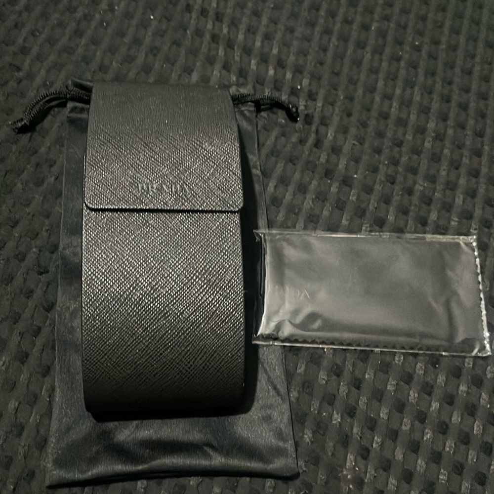 COPY - Authentic large black Prada hard shell sunglass case & cloth -NEW